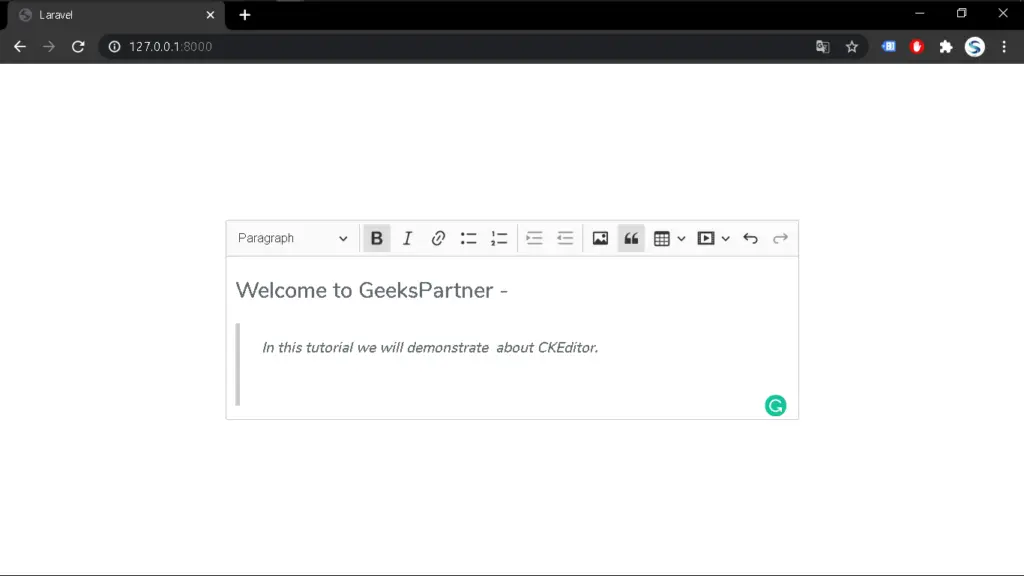 How to install and use CKEditor in Laravel - GeeksPartner